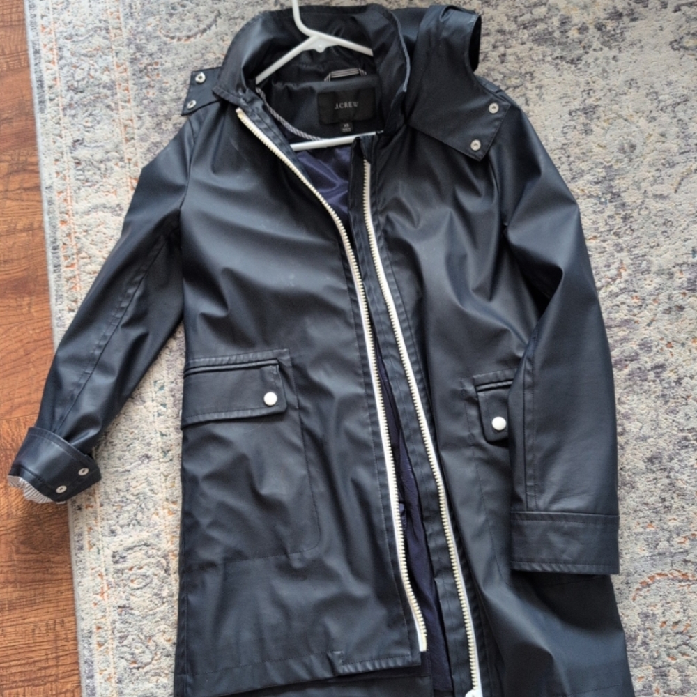 ACREW Black Hooded Raincoat